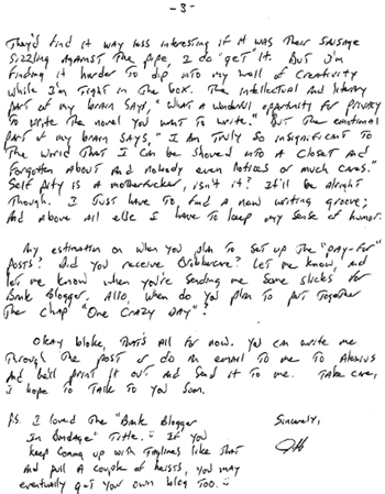 Jeffrey Frye Letter From Limbo Page 3